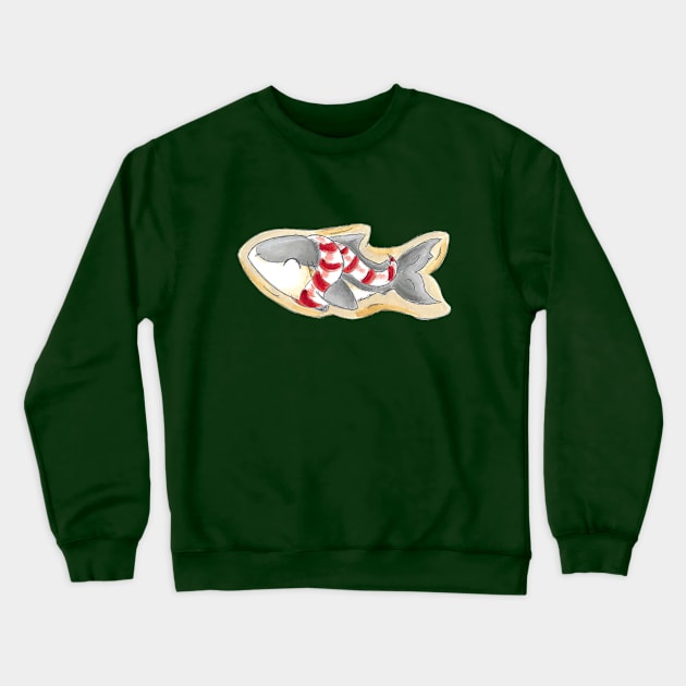 Cookie Cut Shark Crewneck Sweatshirt by KristenOKeefeArt